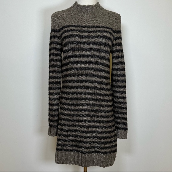 Abercrombie & Fitch Striped Sweater Dress Turtleneck Cotton Blend Women’s Small - Picture 3 of 10